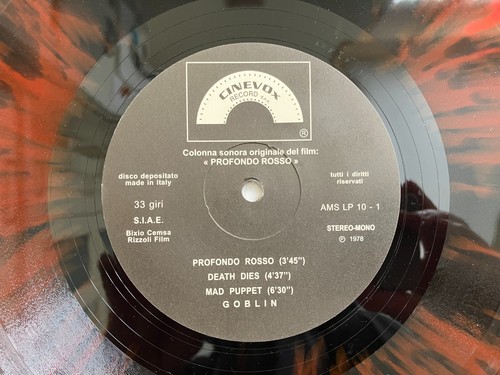 Goblin _ Profondo Rosso _ Vinile LP 33giri Blood Vinyl LTD Numbered Signed 2010 - Picture 6 of 9
