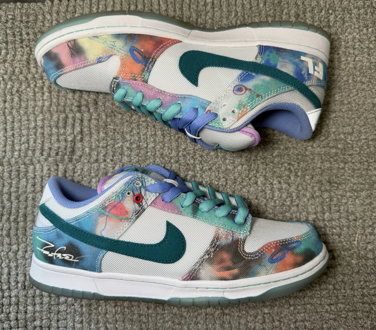 Nike Futura Laboratories x Dunk SB Low Bleached Aqua for Sale