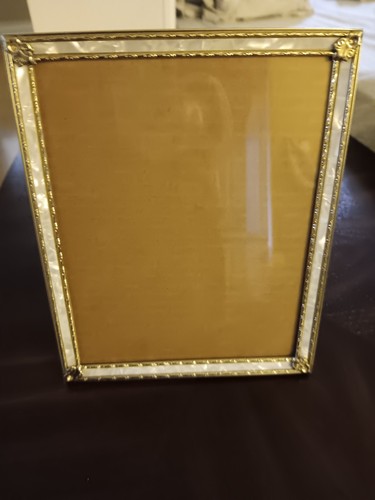 Vintage Art Deco Mother of Pearl Inlay Metal Picture Photo Frame 8 x 10"