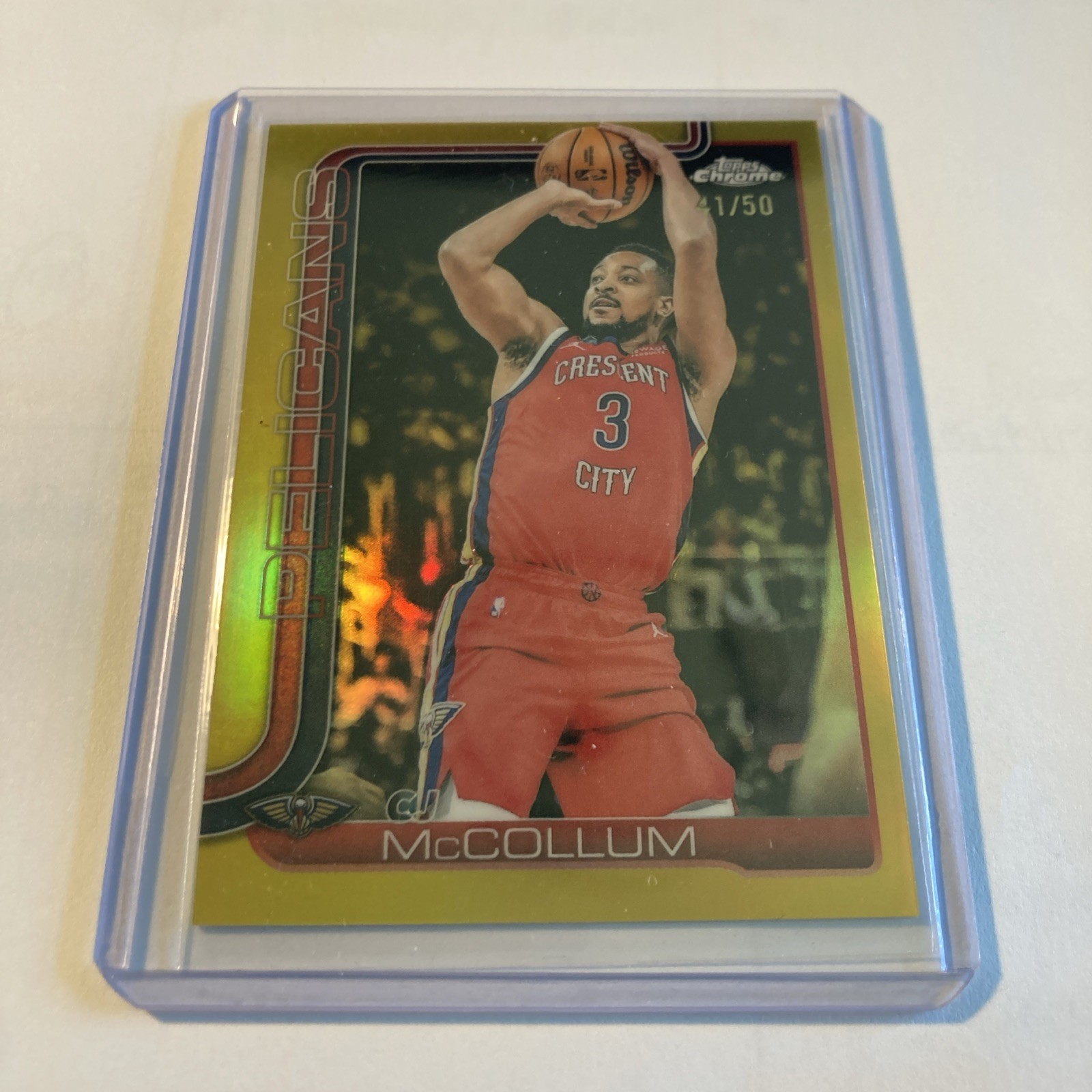 2025-26 Topps Chrome - C.J. McCollum #136 Gold Refractor /50