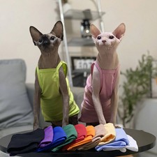 Multicolor Sphynx Pet Cat Clothes Cotton Kittens Outfits For Sphinx Breathable C