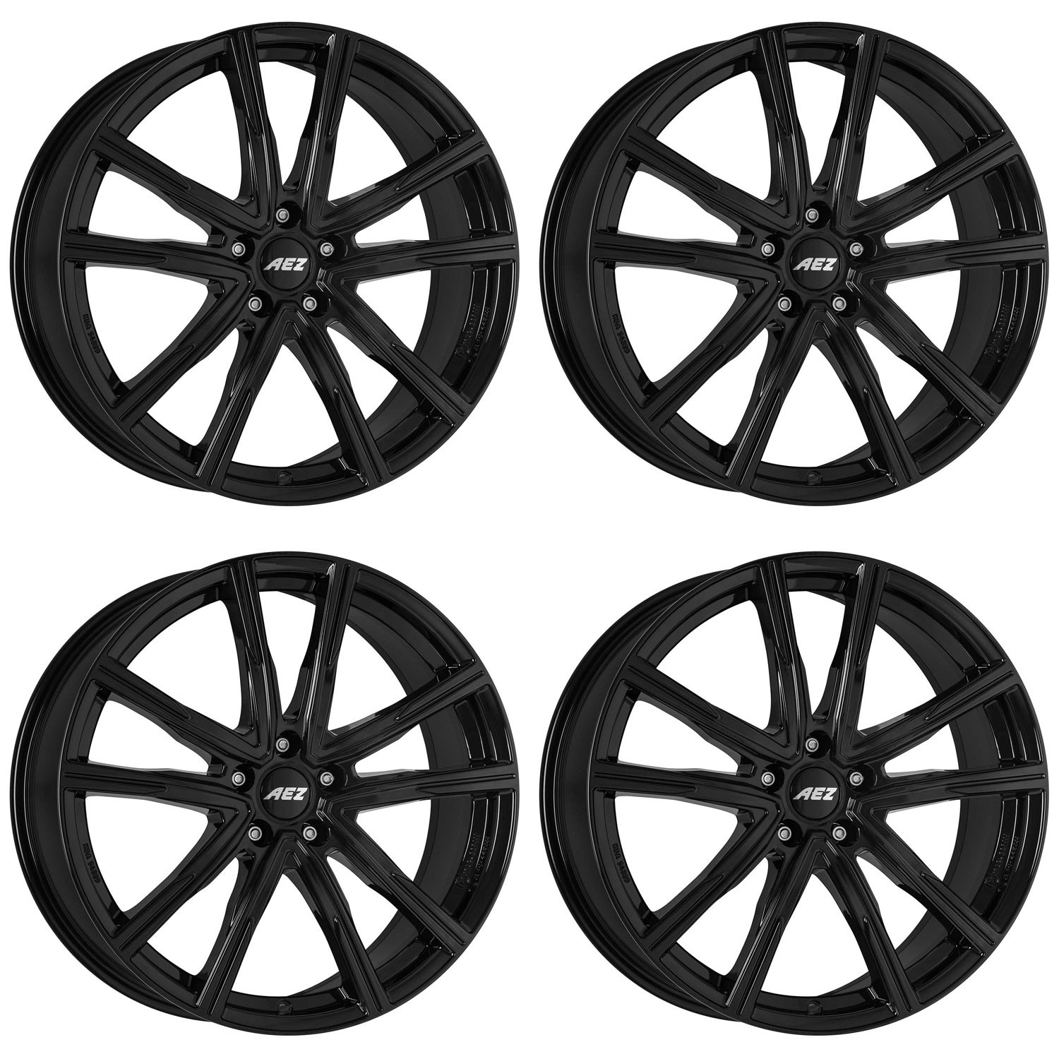 4 AEZ Montreal black Wheels 7.5Jx18 5x108 for Fiat Doblo