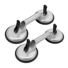 2 Pack Glass Suction Cup Heavy Duty Aluminum Vacuum Plate Handle Holder White