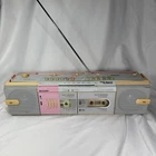 SEE VID - VTG Sharp WQ-572 Pink Boombox Radio Tape Player Ghetto-Blaster *READ*