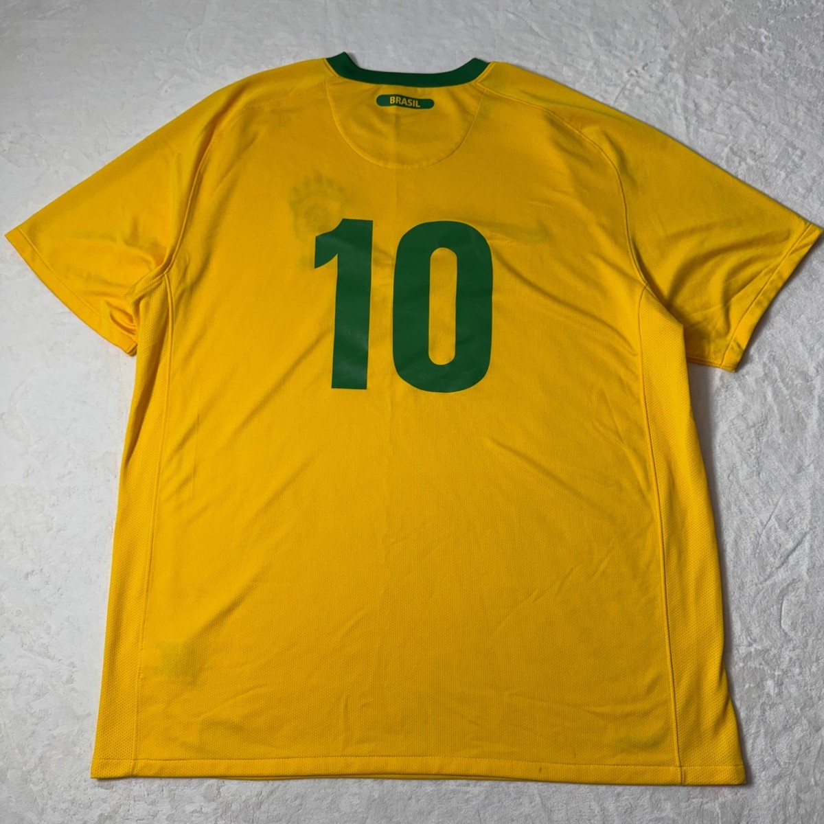 BRAZIL National Team 2010 Nike Football Soccer No. 10 JERSEY Adult