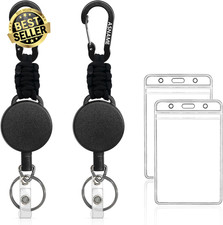 2 Pcs Retractable Keychain, Id Card Holder Retractable Badge Holder with Badge R