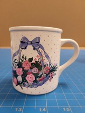 Creative Concepts 1993 Mug Flower Basket Korea Vintage Coffee Tea Cup Floral