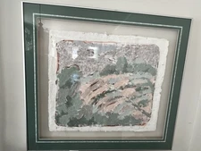 Large Multi Media Abstract Paper Natural Fiber signed conversation art 36” x 36”