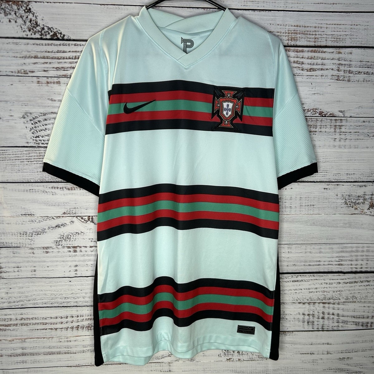 Nike Portugal 2020/2021 Football Jersey Away Teal Stripe Soccer