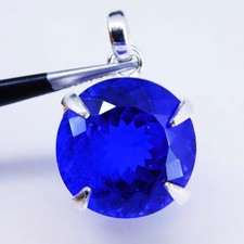Stunning Natural D’Block Tanzanite Pendant 61.30 Ct Round Certified Gemstone