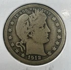 1912 Barber Quarter 25C Silver Philadelphia Mint Circulated Type Coin