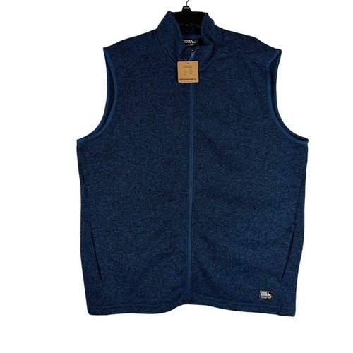 Eddie Bauer Mens Radiator Fleece Vest 3.0 Dusk Blue Heather Full Zip XL NEW