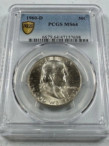1960-D  FRANKLIN US Half Dollar,   MS64 by PCGS,   a SUPERB looking coin!!!!