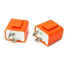  2Pcs 2-Pin Electronic Turn Signal Flasher Relay Fix Motorcycle Turn Signal 