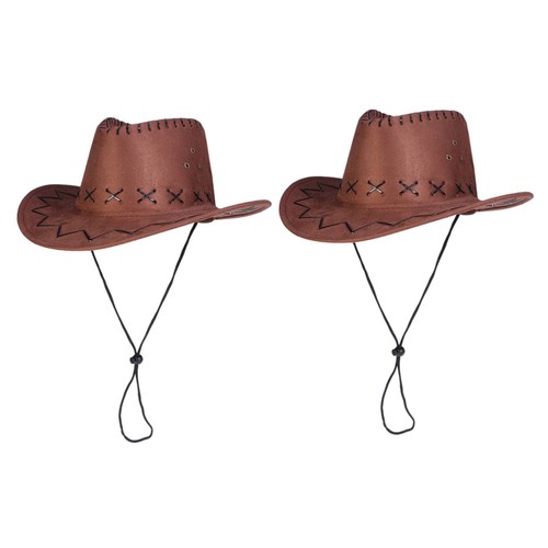 Veesper Chapeau De Cowboy Pour Enfants - Western Large Bord Réglable - Costume Halloween Fête