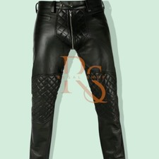 Men's Gay Black Leather Pant Dress Pant In Genuine Lambskin Leather Dress Pant