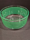 Vintage Pyrex Green Striped Design on Clear Glass 1 Quart Dish Bowl #7201