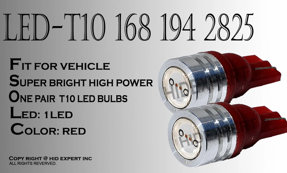 2x Par T10 Hyper Rojo LED Alta Potencia Placa Cuña Bombillas Etiquetas M152 Foto 2 de 4