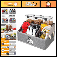 Collapsible Dog Treat Storage Organizer with Handle  Dividers - Trapezoid Baske