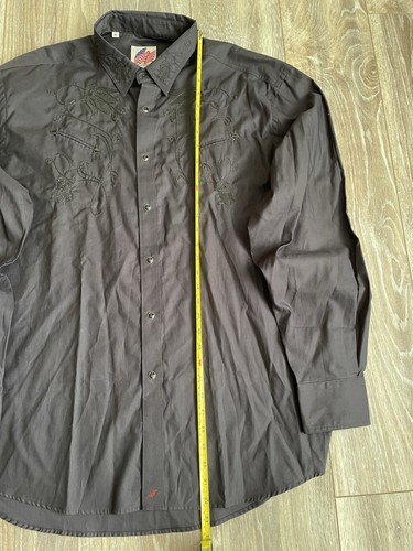 Acorn By Bob Goldfeder Pearl Snap Shirt Men’s XL Black Embroidered Western NWOT - Bild 7 von 11