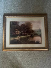 Vintage C. Kieffer Framed Coming Home Print 32x26