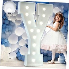 4FT Marquee Letter Lights, Cool White, Giant Letters 'Y' Letter Y 4FT White