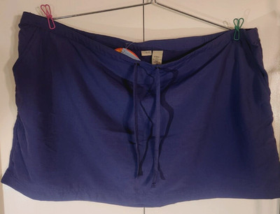 L.L. BEAN Beansport Sun Smart Swim Suit Cover Up Mini Skirt Plus 3X Ink Blue NWT