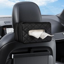 Car Tissue Holder, Standard Tissue Holder for Car Pu Leather Car Napkin Holder,
