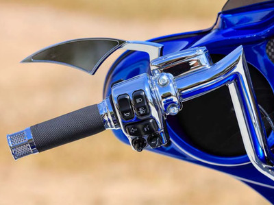 Paul Yaffe's Bagger Nation Speed Freak Grips Harley Touring 2008-2023 Chrome PR.