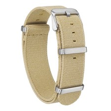 Elastic Nylon Watch Band 20mm Waterproof One-Piece Watch Strap, Khaki