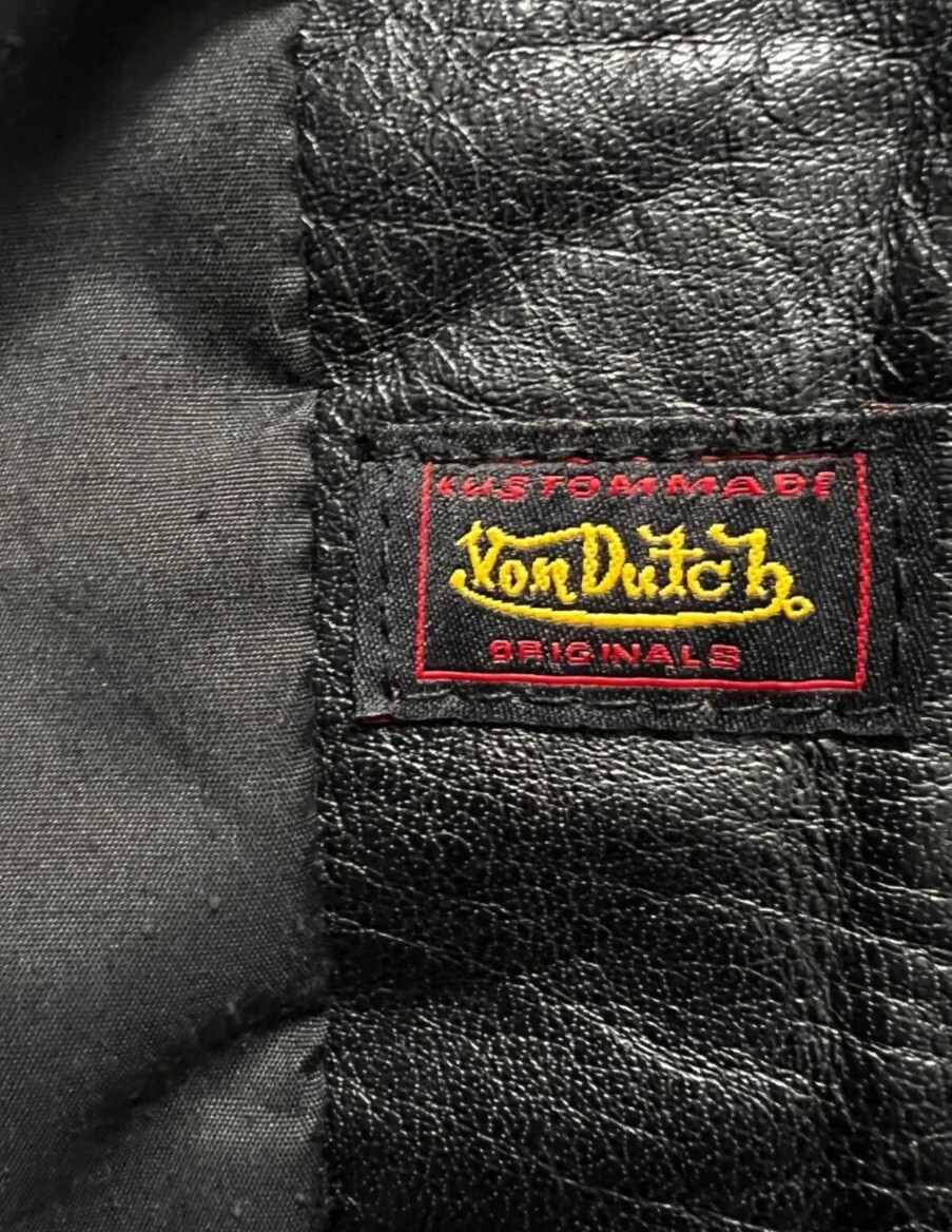 🚨🔥Vintage Von Dutch Leather Mens XL Jacket Motorcycle 🚨🔥Vintage Von Dutch Leather Mens XL Jacket Motorcycle