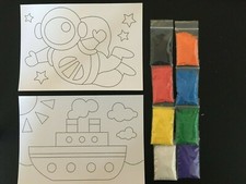 Children's spaceman & boat sand art picture kit