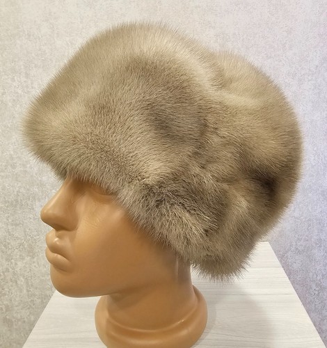 Vintage Soviet Mink Hat Ushanka Warm Winter Gray Hat USSR size 56 #32 - Picture 2 of 24