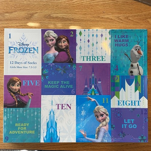 Disney Sock Advent Calendar Frozen 12 Days of Socks 7.5-3.5 or Christmas Socks - Picture 3 of 7