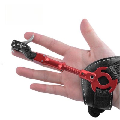 Bow Release Caliper Adjustable Archery Wrist Aids Strap Trigger Compound Hunting
