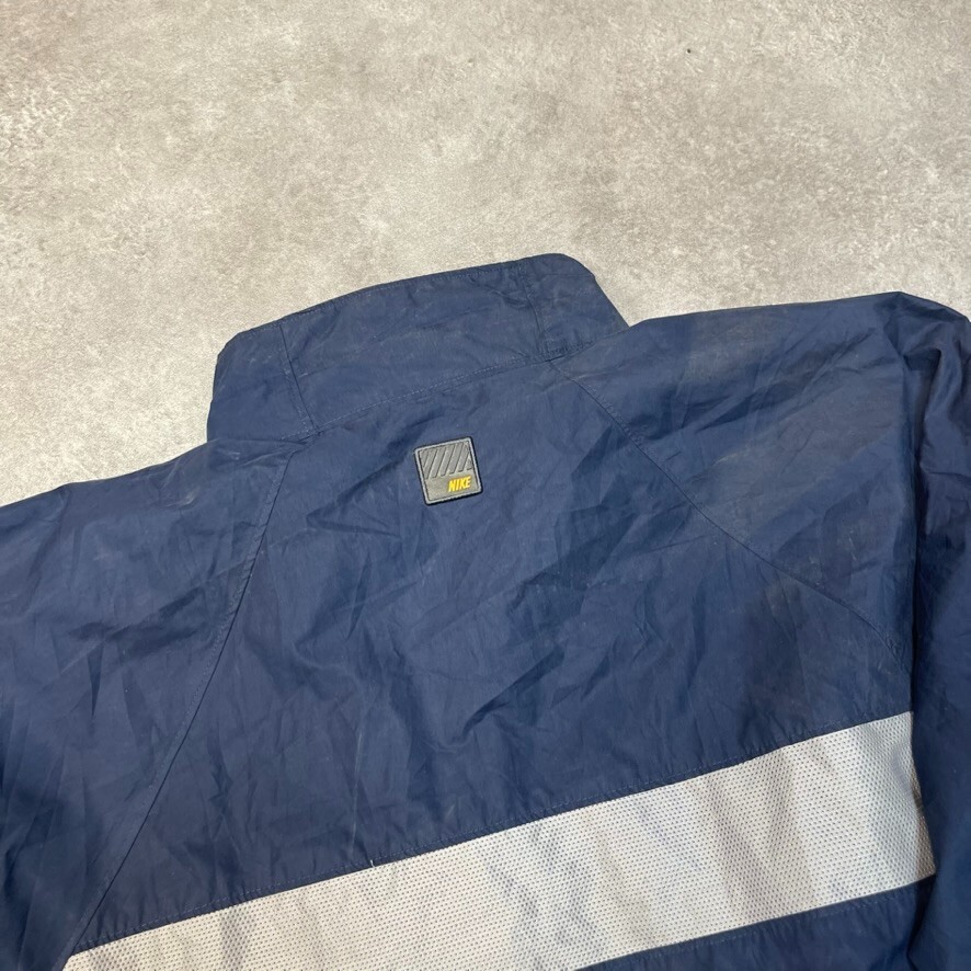 Nike Track Jacket Mens Small Swoosh Y2K Full Zip Vintage Windbreaker, Navy Large image 9