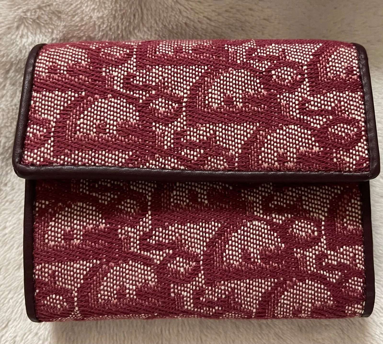Portefeuille trotteur vintage DIOR   parfait état   cuir bordeaux et tapisserie d'ameublement   LOOK !!