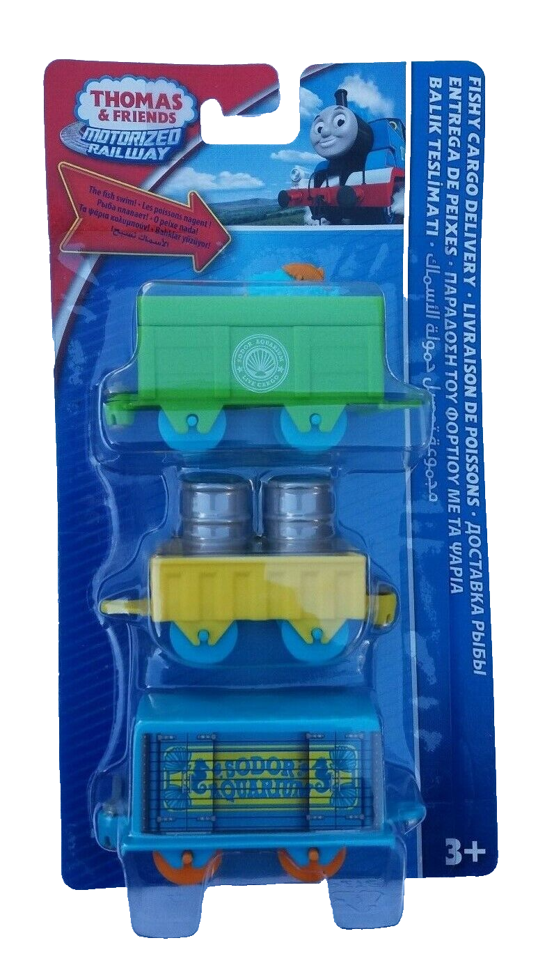 FISHER PRICE THOMAS MOTORISED RAILWAY FISHY CARGO DELIVERY TRAIN ENGINE TOY NEW!