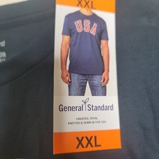 USA Mens T Shirt All Cotton Made in USA Red White Blue 2XL