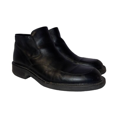 Kenneth Cole New York Black Leather Chukka Boots Mens 9 Made Italy Slip On Kenneth Cole New York Black Leather Chukka Boots Mens 9 Made  main image 3