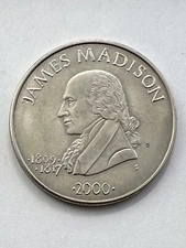 2000 Republic of Liberia $5 James Madison Commemorative Issue Coin