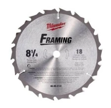 MILWAUKEE Carbide Circular Saw Blade 8 1/4 Inch 18T Framing JPN 48-40-4148