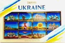 ROSHEN Milk Chocolate Bars Ukraine Cities Sweets Souvenir Gift Box Candy 160g