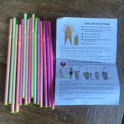 One Way Flexible Straws Pack Of 15 New Sealed Elderly / disabled | eBay