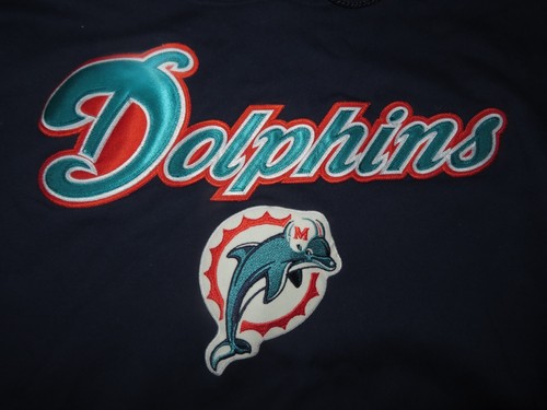 Vintage Majestic Label - MIAMI DOLPHINS Twilled Stitched (2XL) Hooded Sweatshirt - Picture 3 of 5