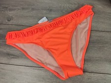 Boux Avenue Neon Orange Biarritz Laser Etched Frill Brief Bikini Bottoms UK 18