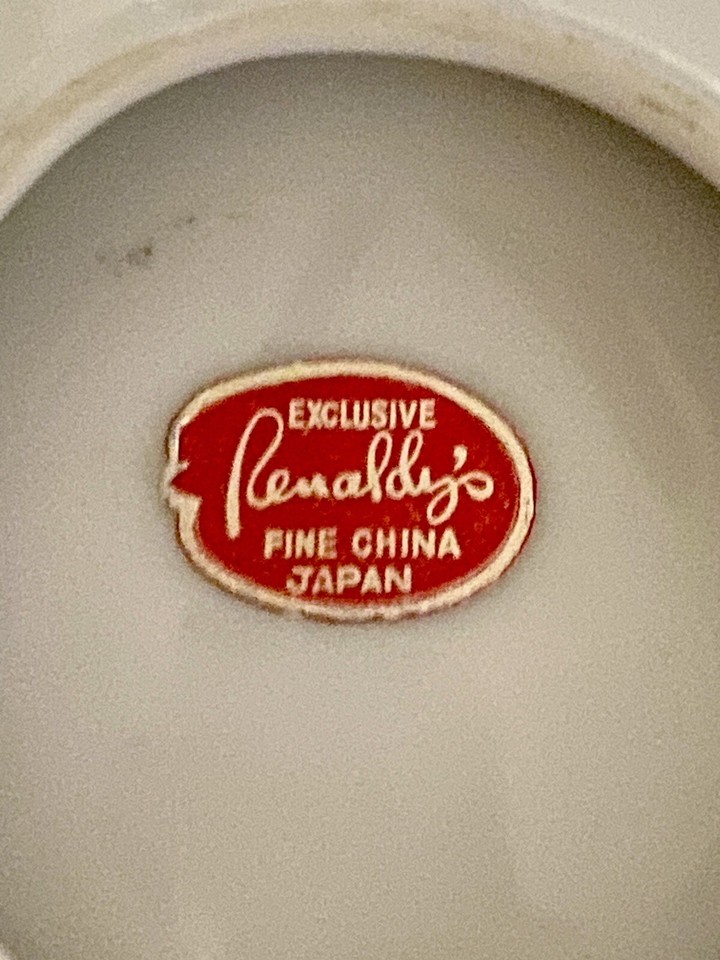 6 Exclusive Renaldy's Porcelain Tea Bag Holders Gold Trim Teapot