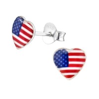 1 Paar Ohrringe Ohrstecker 925 Sterling Silber Herz Usa