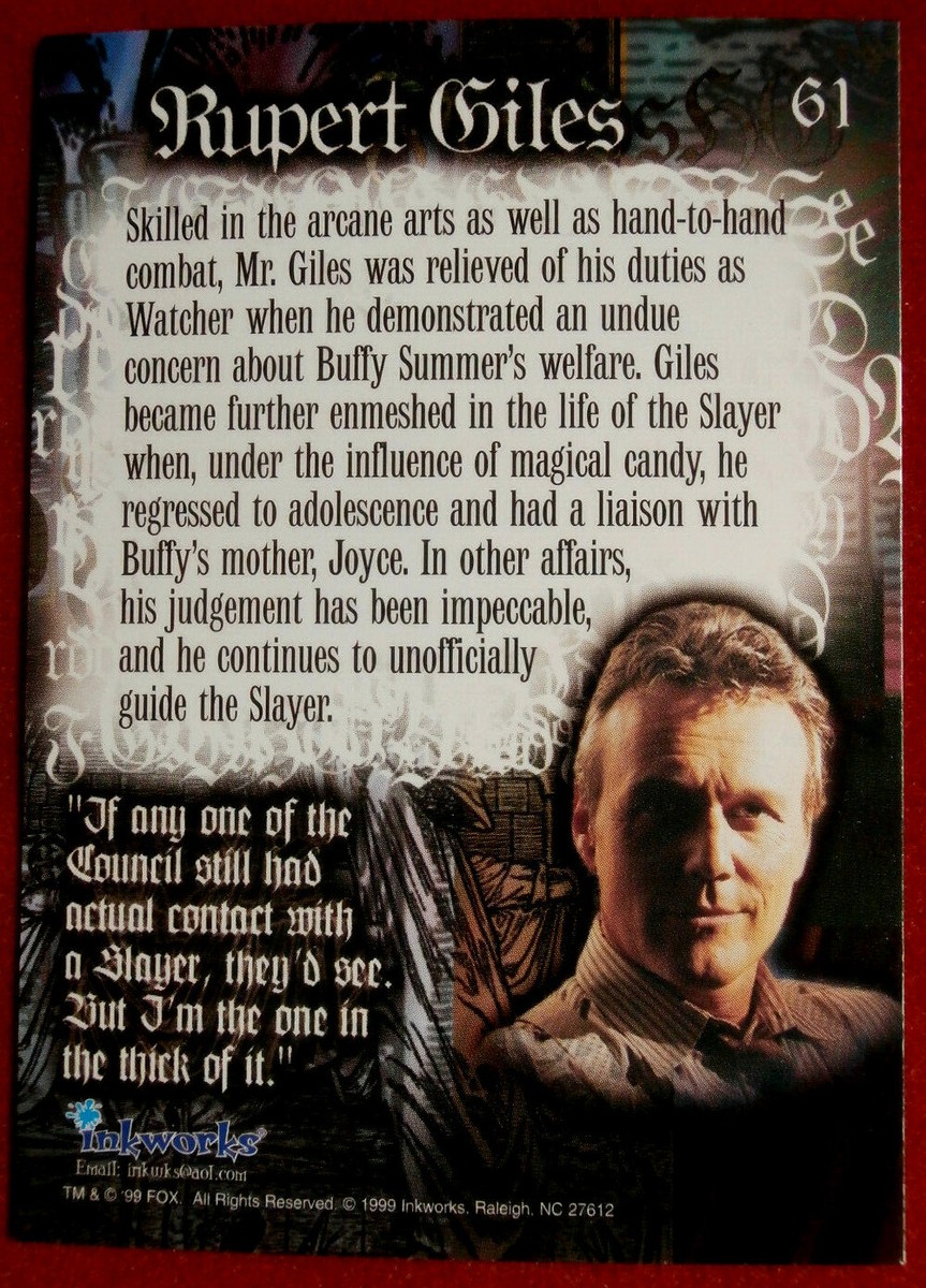 BUFFY THE VAMPIRE SLAYER SEASON Card #61 WATCHER'S COUNCIL