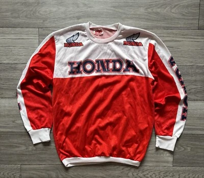 Vintage 80s 90s Clice Honda Made In Spain Sweatshirt Jumper Racing - Photo 1/4